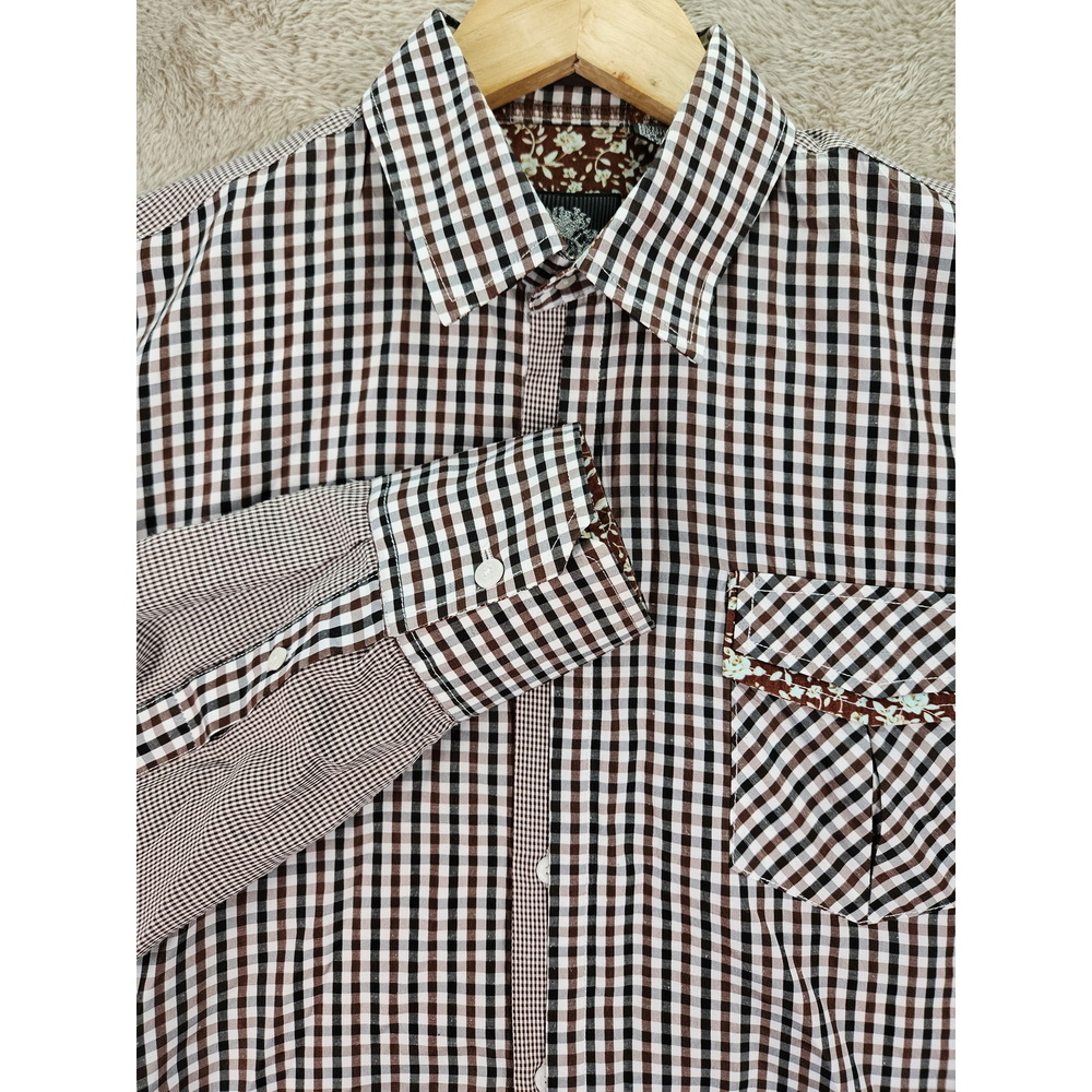 English Laundry Christopher Wicks Blaque Label Long-sleeve Shirt Size L Plaid